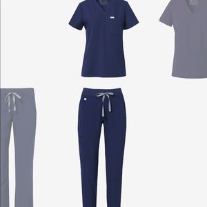 FIGS NWT NAVY Catarina top and Zamora pants